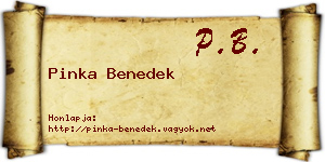 Pinka Benedek névjegykártya